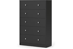 Tvilum Portland 5 Drawer Chest - Black