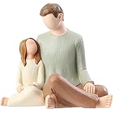 Hensonever Father and Daughter Figurines, Dad Daughter Statues, Sculpted Hand-Painted Figures Gifts for Father’s Day Anniversary Birthday