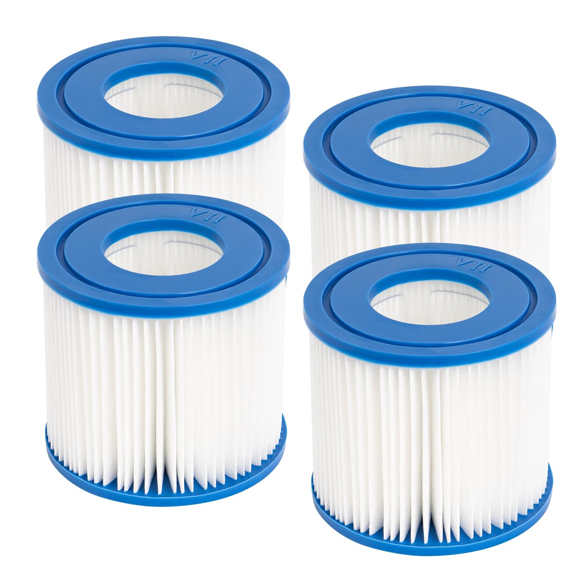 WuYan Filter cartridge Compatible with Intex Type D VII, Replacement Cartridge Pump Compatible with Best-way Type D Filter Cartridge Hot Spring Spa Pools, Pack of 4