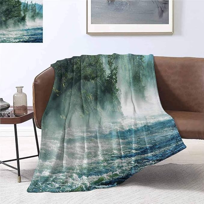 Yellowstone Blankets 40x50 Inch Fog on Yellowstone River