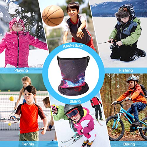 Kids Neck Gaiters Bandanas Face Covering Scarfs Battle Anti Dust Mouth Balaclavas Headband Autumn and Winter Warm Face Scarf with ear-loops