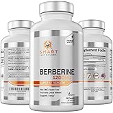 Smart Nutra Labs Premium Berberine HCL 1200mg- 180 Vegan Capsules, 100% Pure Berberine Supplement- Non-GMO, Gluten Free