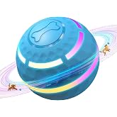 Interactive Dog Toys: Automatic Moving Dog Balls with LED Lights, Puppy Toy to Keep Them Busy, Shaky Dog Ball for Small,Medium,Large Dogs, Dog Toys for Aggressive Chewers,Rechargeable - (Blue)