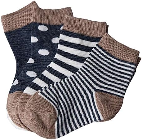 TwoYears 4 Pairs Newborn Baby Stripe Christmas Socks (6-12months, brown)