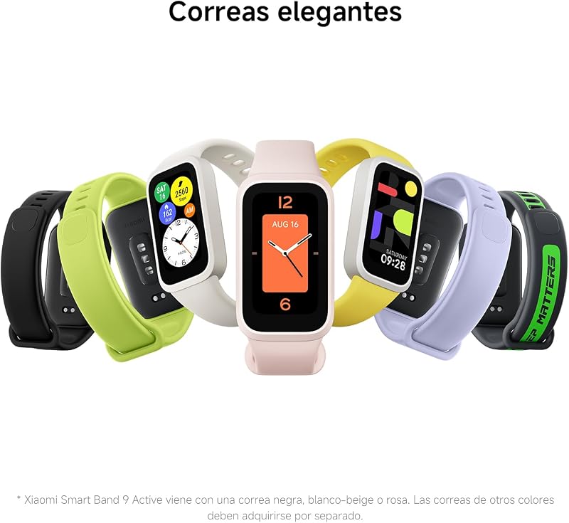Smart Band 9 Active - Pulsera de Actividad, autonomía de hasta 18 días, Pantalla TFT de 1,47" con tasa de refresco de 60 Hz, 5ATM, App Mi Fitness, Negro (Versión ES)