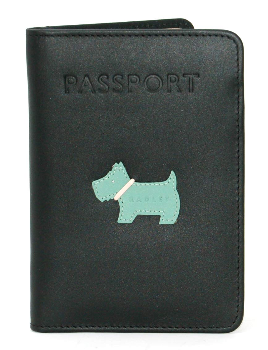 Radley Leather Passport Cover 'Heritage Dog' Design in Black Amazon.co