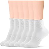 AWAYTR 6-Pairs Ankle Socks for Women, Mini Crew Socks with Arch Support Quckly Dry for Athletic Running Casual