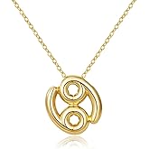 KissYan Zodiac Necklace, 14K Gold Plated Bubble Constellation Horoscope Sign Pendant Astrology Jewelry Birthday Gifts for Women