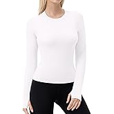 LWISMIL 1/2 Pack Women's Compression Shirts Long Sleeve Seamless Workout Tops with Thumb Holes Dry Fit Athletic Gym Shirts