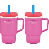 Infantino My 1st Tumbler, Durable Plastic Sippy Cup with Straw &amp; Handle, Spill-Resistant, for On-The-Go, BPA-Free Transition Baby Cup, Raspberry Cream (Pack of 2)