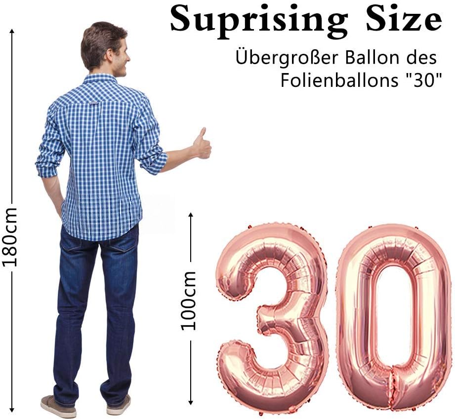 Palloncini 30 Anni Decorazioni per Feste di Compleanno Palloncino Foil