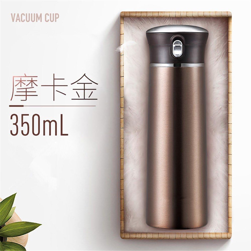 Stainless Steel Flask Portable Car Water Glass Vacuum Office Cup Men'S Cup Vacuum Flask Tea Cup Insulated Mug (350Ml),Golden 350Ml
