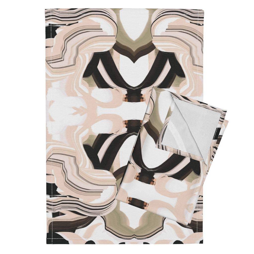 Amazon Com Roostery Blush Tea Towels Abstract Blush Curtains