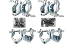 PHLKJL Scaffolding Clamps, British Type, For 1-3/4" to 1-9/10" OD Tube, Swivel at Any Angles,Galvanized, 4 Pack (XZKJ48)