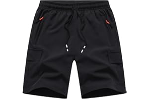 WaltZon Boys Cargo Shorts Youth Quick Dry Lightweight Pull-On Hiking Shorts for Sports Outdoor with Zipper Pockets