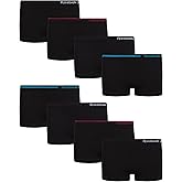 Reebok Girls Boyshorts Underwear - 8 Pack Breathable Soft Seamless Boyshort Panties for Girls Underwear (Sizes: 6-16)