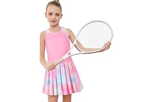 MODAFANS Girls Tennis Golf Pickleball Dress Sleeveless Athletic Pleated Outfits Sets with Shorts