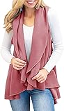 Unidear Women's Solid Lapel Open Front Sleeveless