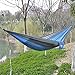 OuterEQ Portable Parachute Camping Hammocks Lightweight Nylon Fabric Travel Hammock (Grey/Light Blue, 295cm x 198cm/Double)
