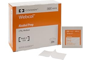 Covidien 6818 Webcol Alcohol Prep, Sterile, 2-ply, Medium (Pack of 4000)