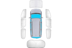 KMF Windshield Sun Shade Replacement for Chrysler Pacifica Accessories 2017-2024, Side Window Sun Shade Cover Sun Visor Shield Cover, Rear Window Sunshade for Camping UV Block and Privacy Protect