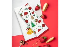 Qute Home Christmas Kitchen and Bathroom Hand Towels Set - 2 Packed Embroidered Decorative Cotton Fingertip Towels, Dish Towels for Décor, Xmas Bell