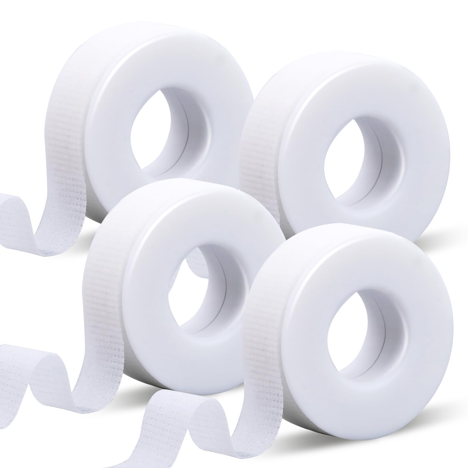 Lash 4 Rolls Tape for Lash Extensions - Micropore Silicone Sensitive Breathable Waterproof Gel Tape White*4 (0.49inch x 15.7 Yards)