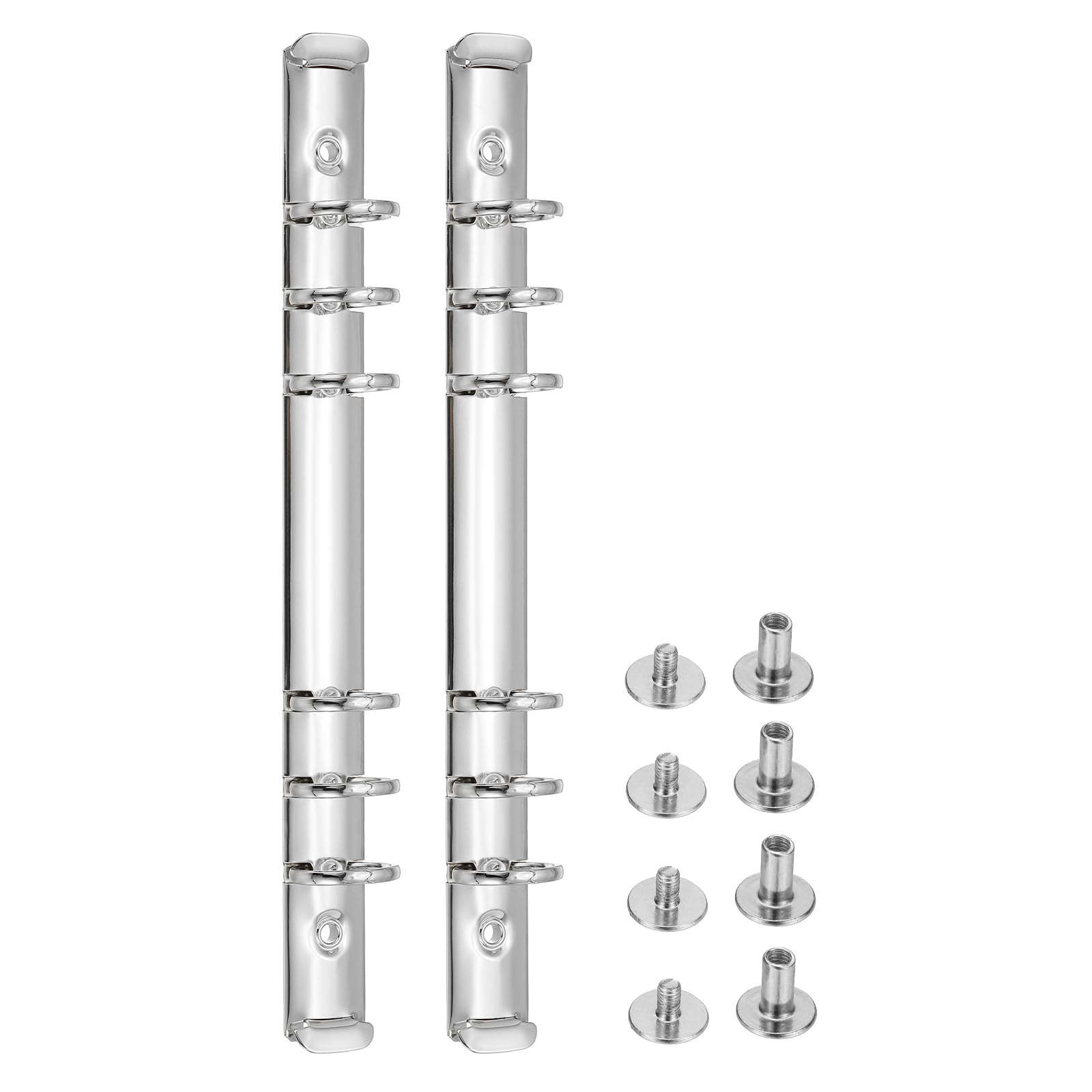 PATIKIL A5 6-Hole Ring Binder Mechanisms, 2 Set Binder Spines Replacement for Binder Planners, Silver Tone