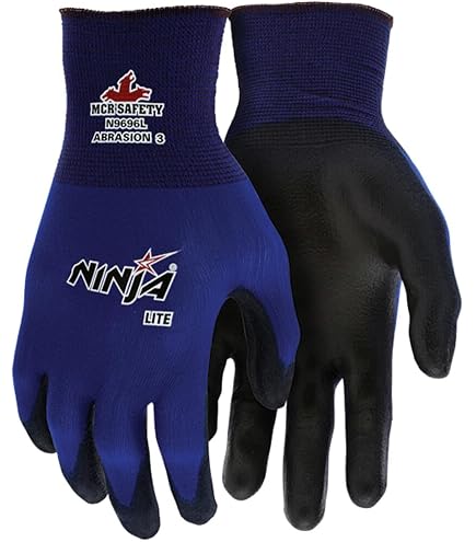 MCR Safety Gloves N9696XL Ninja Lite Work Gloves 18 Gauge Blue