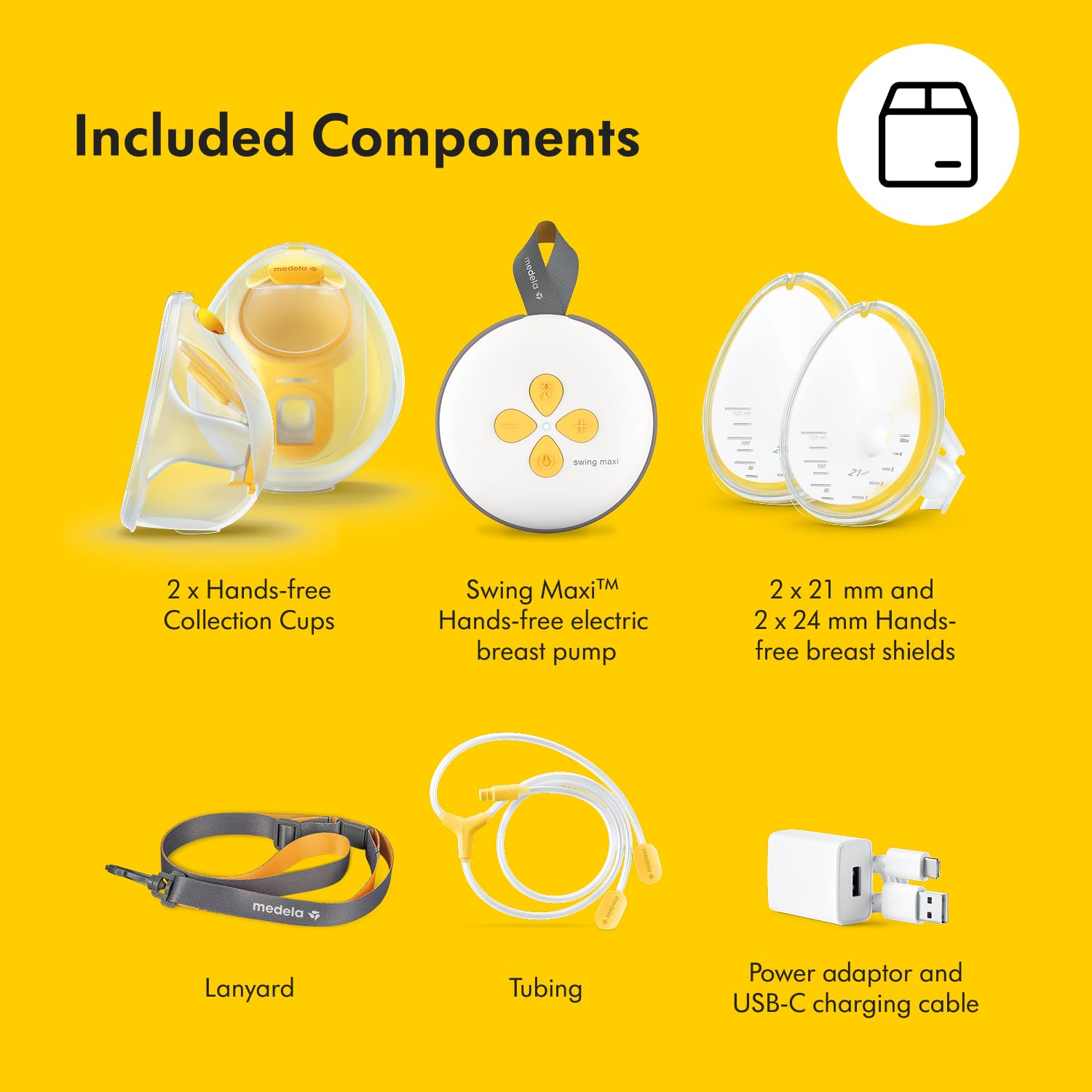 Medela Swing Maxi Hands-Free Double Electric Breast Pump, Easy and Intuitive Design for On-The-Go, Compatible with Medela Family App