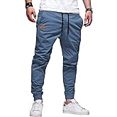 JMIERR Mens Casual Joggers Pants - Cotton Drawstring Chino Cargo Pants Hiking Outdoor Twill Track Jogging Sweatpants Pants