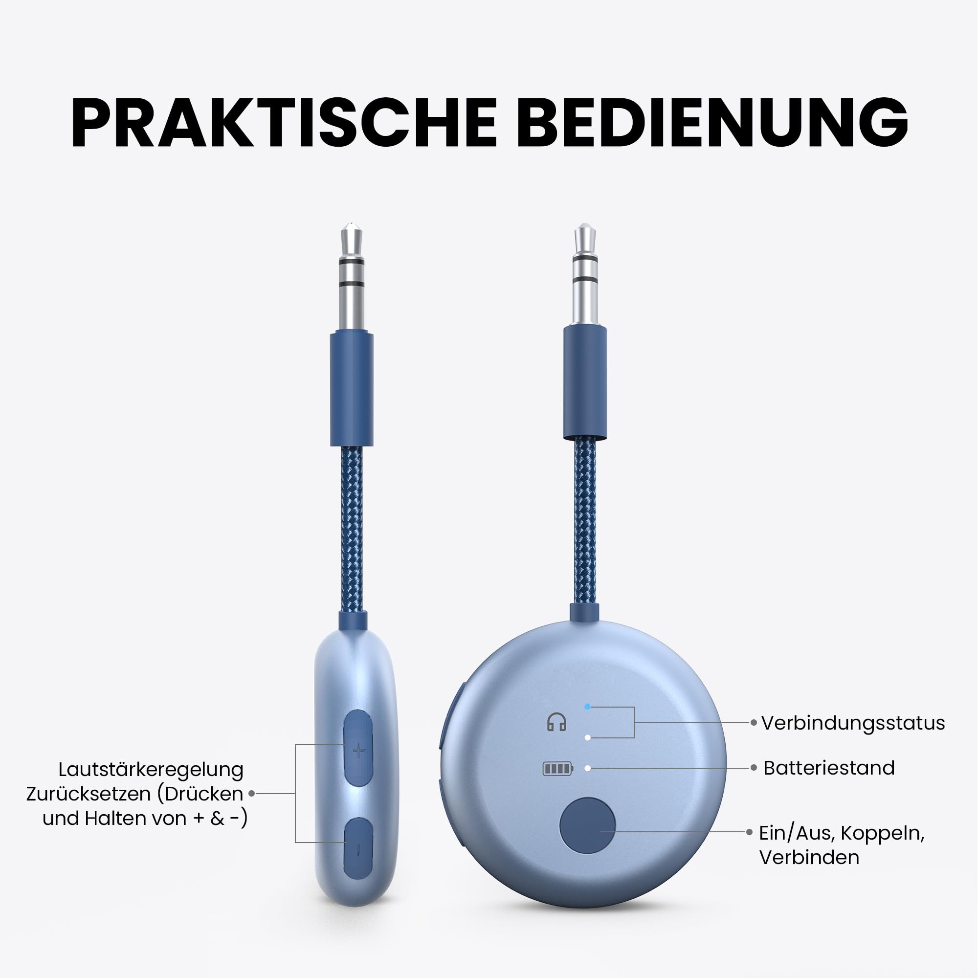 Avantree SoundJet R1 – Bluetooth Adapter Flugzeug für Kopfhörer & AirPods, aptX Adaptive, Qualcomm-Chipset, 20 Std. Akkulaufzeit, Kabelloser Audio Transmitter, Flugzeug-Gadgets für Reisen - Himmelblau 6