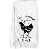 KFXHANGD Funny Chicken Kitchen Towels, Chicken Gifts for Women, Chicken Kitchen Decor, Chicken Dish Towels, Crazy Chicken Lady Hand Tea Towels for Bathroom Kitchen,Chicken Lover Gifts, 16x24 Inches