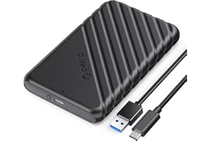 ORICO 2.5 inch USB C Hard Drive Enclosure USB 3.1 Gen 1 to SATA III External Hard Drive Case for SSD HDD 9.5 7mm Tool-Free wi