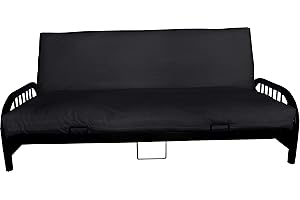 D&D Futon Furniture Futon Covers, Mattress Slipcovers, Polyester Poplin (Black, Full 6x54x75)