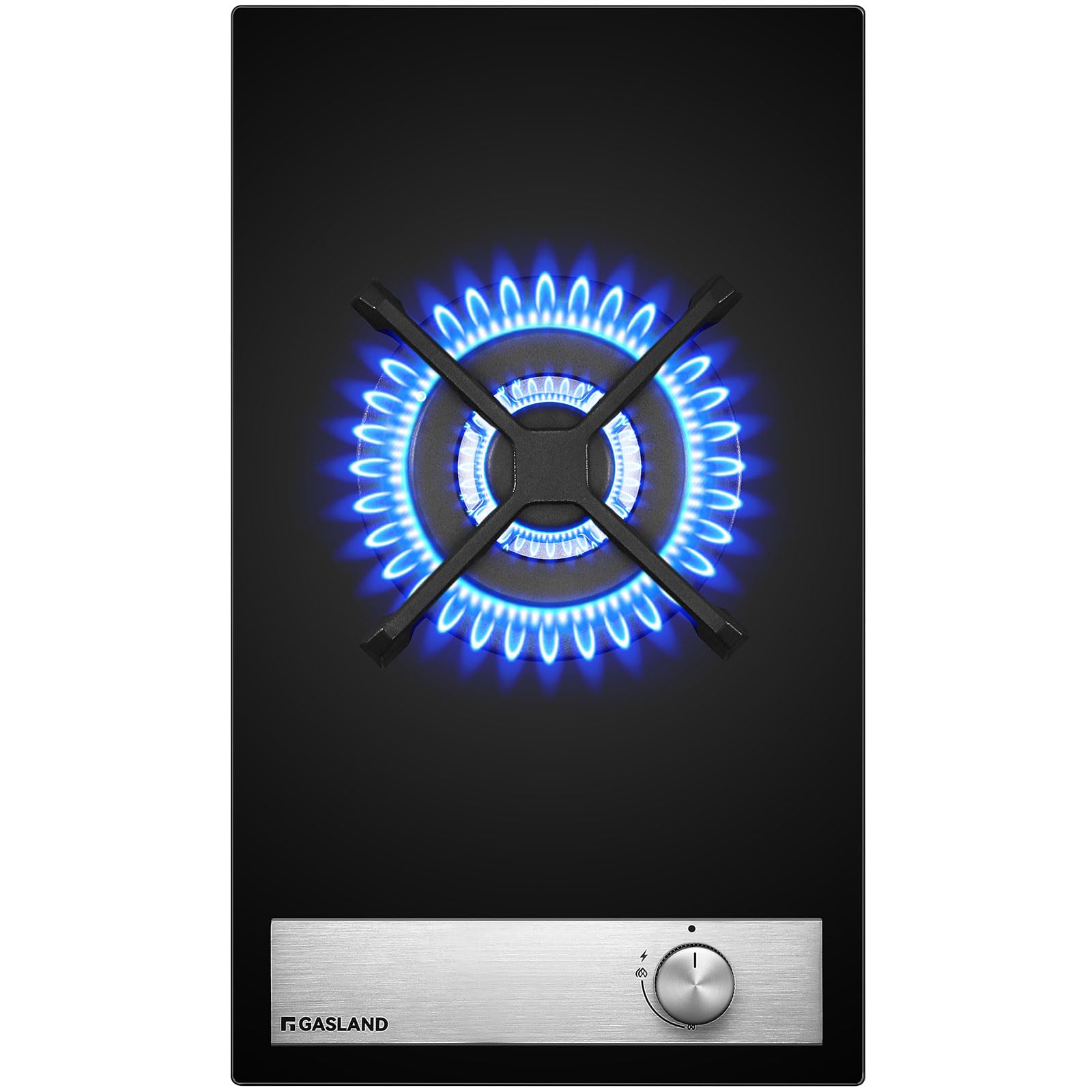 GASLAND GH12BF 30 cm Built-in Gas Hob, Black Tempered Glass Gas Cooktop, 3.4 kW Triple Ring Burner, NG/LPG Convertible