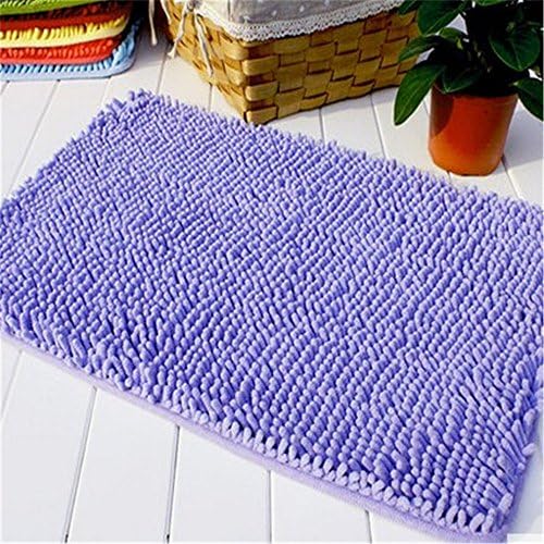 Hoomy European Chenille Floor Mats Shaggy Microfiber Door Mats Lilac Soft Cozy Girls Bedroom Area Rug Nonslip Fluffy Bedside Rugs Bathroom Carpet Small 2X3