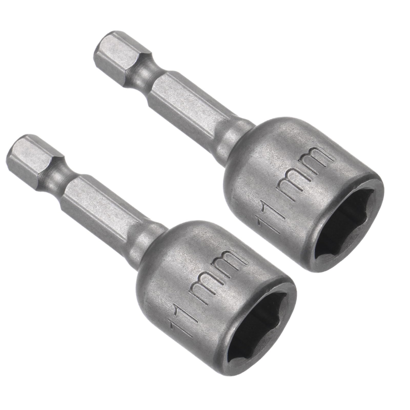 CoCud Quick-Change Nut Setter Driver Bit, 11mm Metric 48mm Length 1/4" Shank, CR-V Magnetic Straight Shank Setter Drill Bits - (Applications: for Auto Repair) - 2pieces