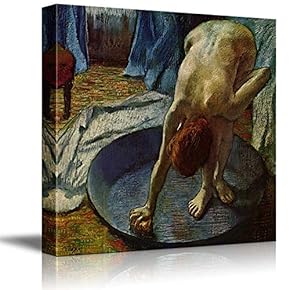 "Woman Bathing by Edgar Degas - Canvas Art Home Art - 12x12 inches