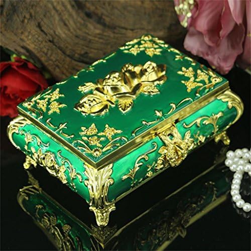 DELLT-Russian jewelry box princess European Korean non-real retro wood locking storage box jewelry mirror ornaments
