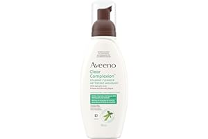 Aveeno Clear Complexion Foaming Cleanser, Acne Prone Skin, Scar, Acne Treatment, Hypoallergenic, 180-mL