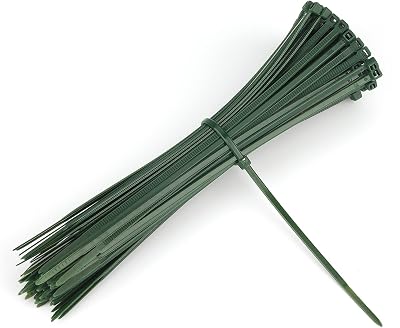 KINGLAKE 100Pcs 150x2.5mm Self-Locking Garden Cable Ties Green Nylon