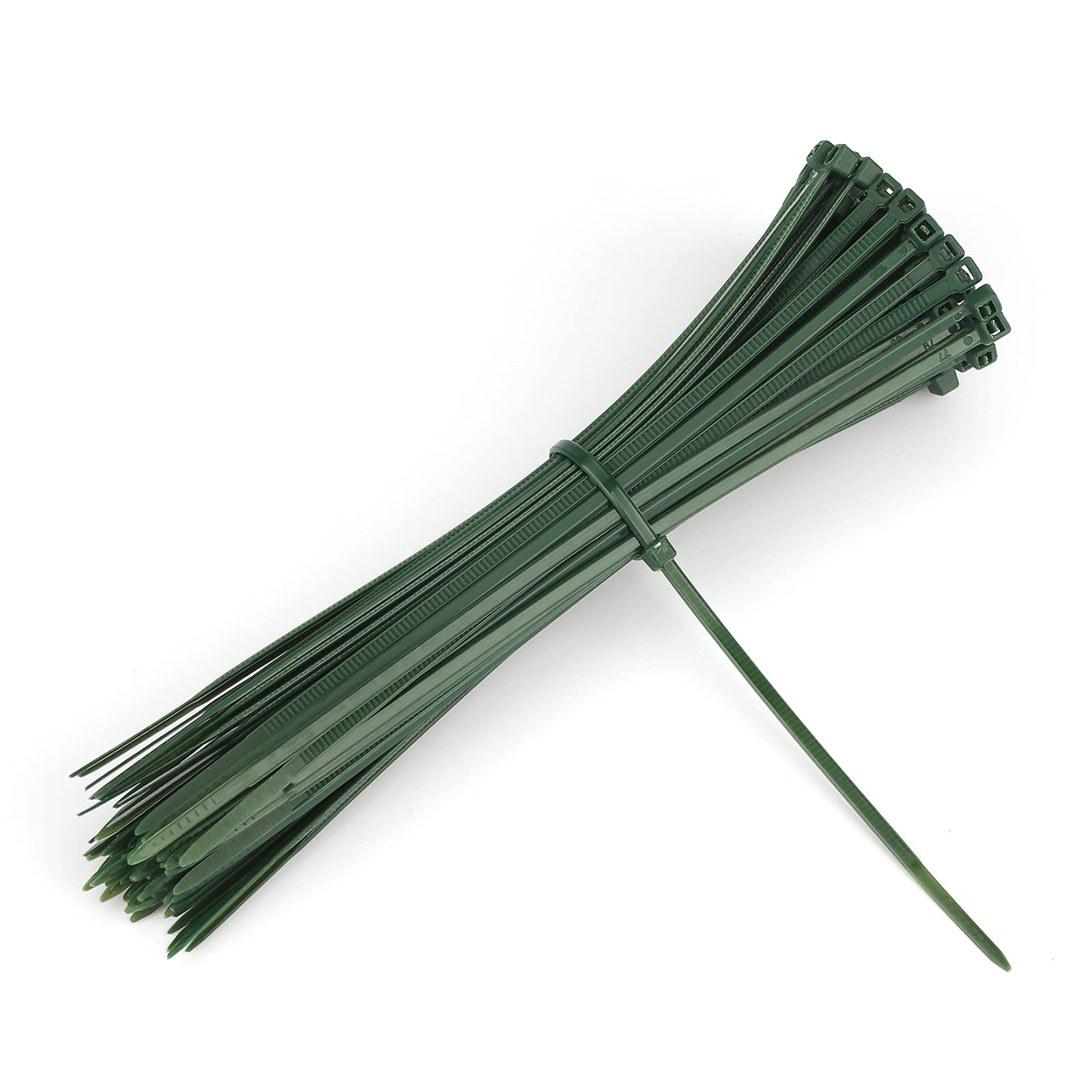 KINGLAKE 100Pcs 150x2.5mm Self-Locking Garden Cable Ties Dark Green Plant Nylon Ties Adjustable Zip Ties Multi-Purpose