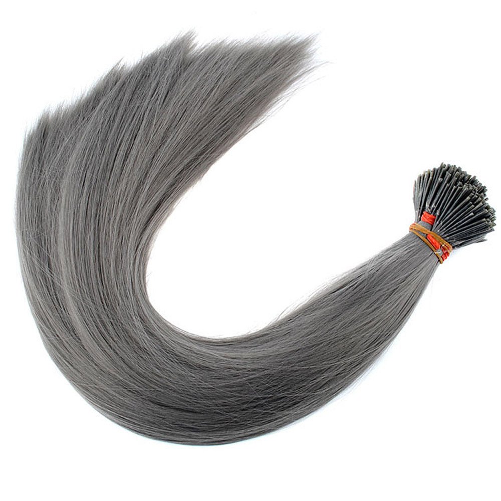 Deniya I Tip Keratin Fusion Hair Extensions Gray Color 5g Strand