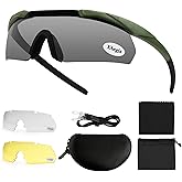 xaegistac Tactical Shooting Glasses with 3 Interchangeable Lens High Impact Eye Protection