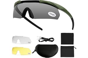 xaegistac Tactical Shooting Glasses with 3 Interchangeable Lens High Impact Eye Protection