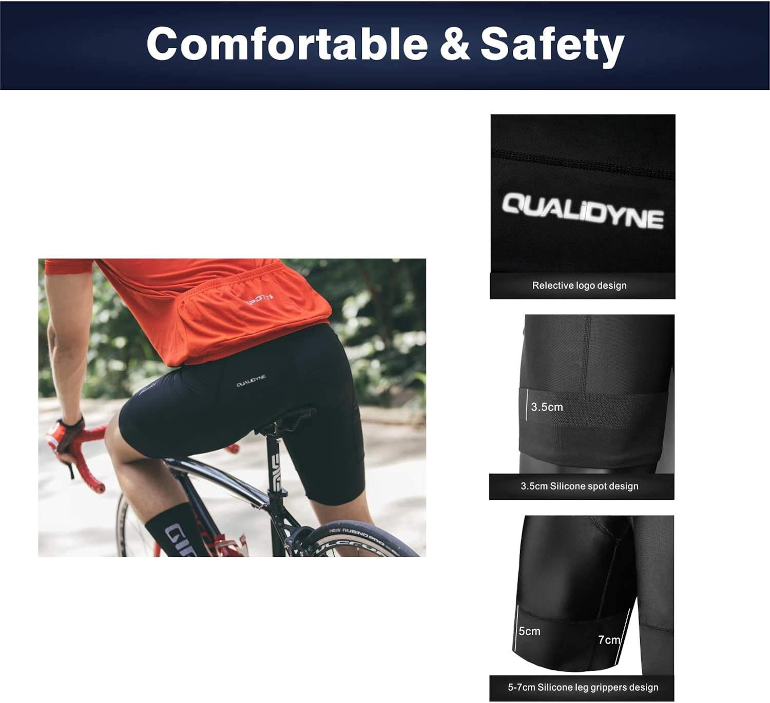 qualidyne Men's Bike Cycling Shorts, Bicycle Biking Riding Shorts, 3D Padded Half Pant -Quick Dry & Comfy: Clothing