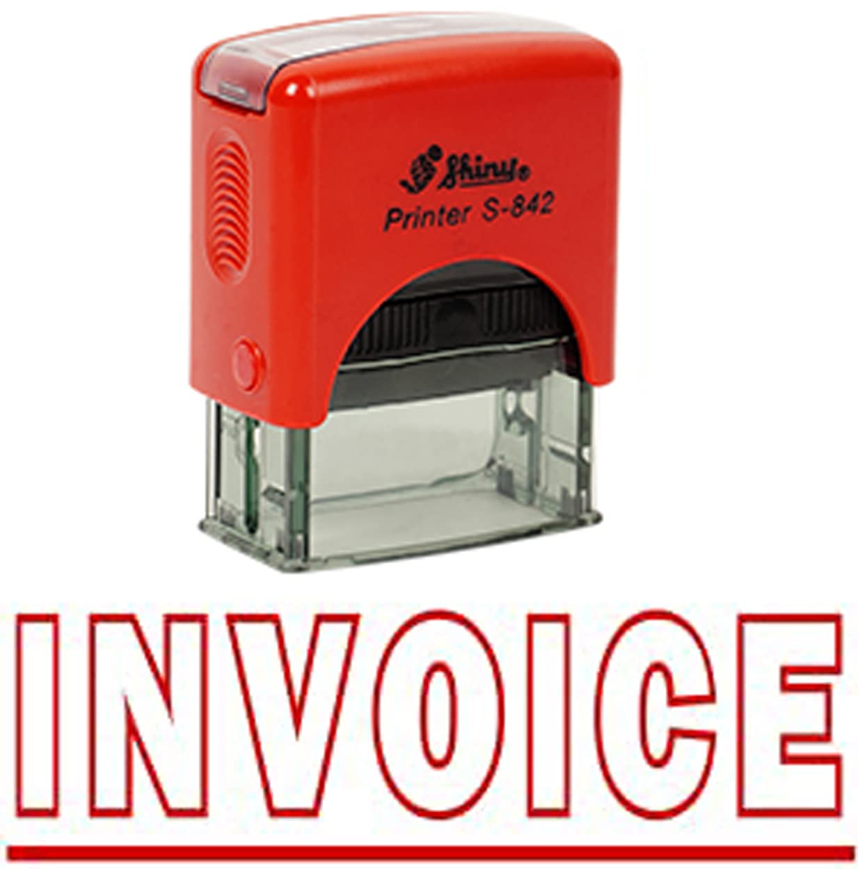 Printtoo Invoice Self Inking Rubber Stamp Office Stationary Custom Shiny Stamp