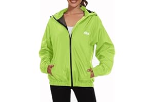 OSTOO Women's Running Cycling Lightweight Rain Jacket Waterproof with Hood Hiking Wind Breakers Pullover