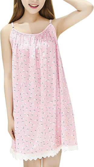 Amazon レディース パジャマ ワンピース ロング おしゃれ 綿 ルームウェア 可愛い ナイトウェア ネグリジェ ふわふわ 夏 部屋着 涼しい ルームワンピース パジャマ ルームウェアトップス 通販